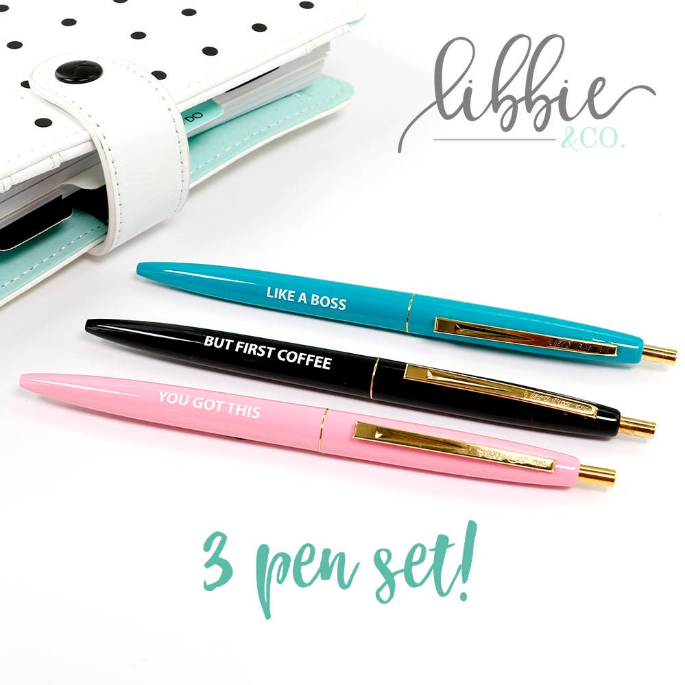 PEN4 Set of 3 Pens with Inspirational Quotes Motivational