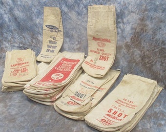 Lead Chilled Shot Shell Bags Empty Vintage Winchester Sign Remington Lawrence