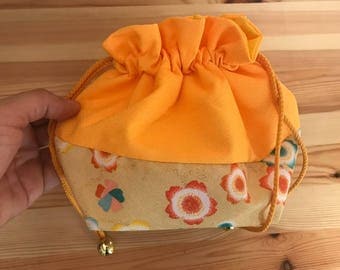 Vintage Japanese drawstring bag Japanese Purse Cosmetic Bag