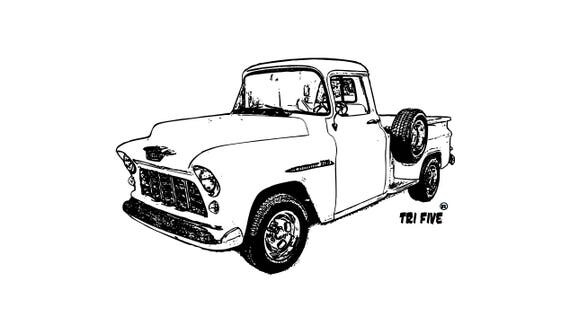 Tri Five 1955 Chevy 2nd Series Truck image only design Item
