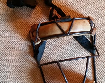Vintage 1920s Wire Baseball Catchers Mask - Very Good Condition - Cloth Strap