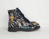Zombies, zombie shoes, customised boots, alternative, geek, oddities, skater, women shoes, clothing, gift for her, custom, Rock Your Sole