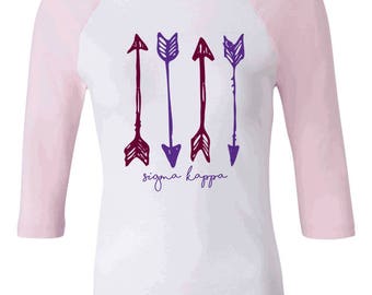 Sigma Kappa Arrows Bella + Canvas Baby Rib Raglan