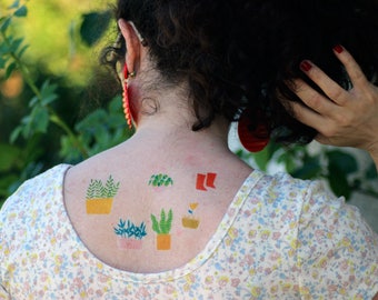 "Plants" collection - temporary tattoos x 6