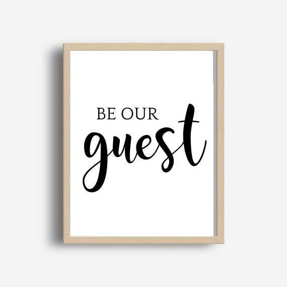 Be Our Guest Guest Print Printable Art Guest Bedroom Wall
