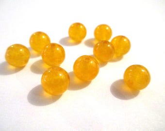 orange 10 natural jade beads 8mm (41)