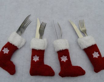 set of 4 pieces covered boots Christmas