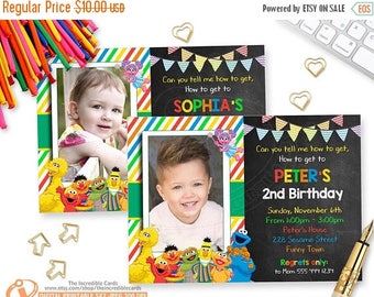 50% OFF SALE Sesame Street Invitation. Sesame Street Birthday Invitation. Sesame Street Photo Invitation. Sesame Street Party, Printable Inv