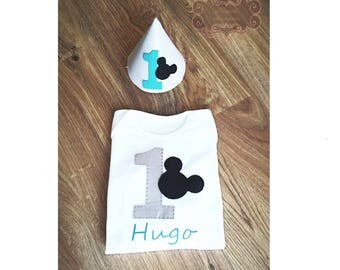 Cake smash outfit, Boy 1st birthday outfit, Personalized bodysuit, Mickey birthday, Bodysuit 1st, Birthday boy bodysuit, Mickey Mouse