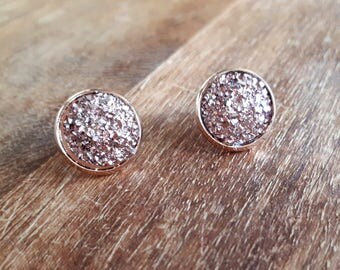 Druzy Copper Rosegold Earrings