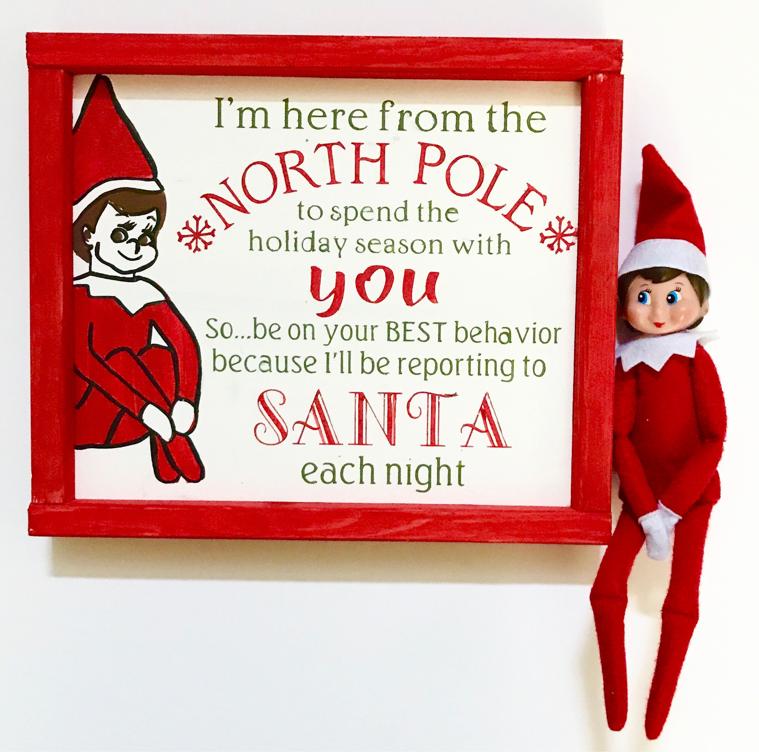 Elf on the Shelf sign elf on the shelf decor