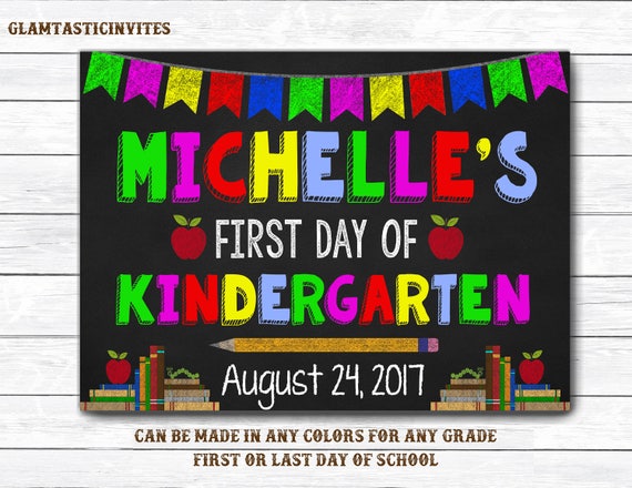 First Day of School Sign Back to School Printable Chalkboard