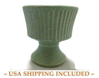 McCoy Floraline Pale Matte Green Pedestal Planter