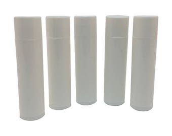 Set of 10 Empty Lip Balm Tubes Lip Balm Containers WHITE