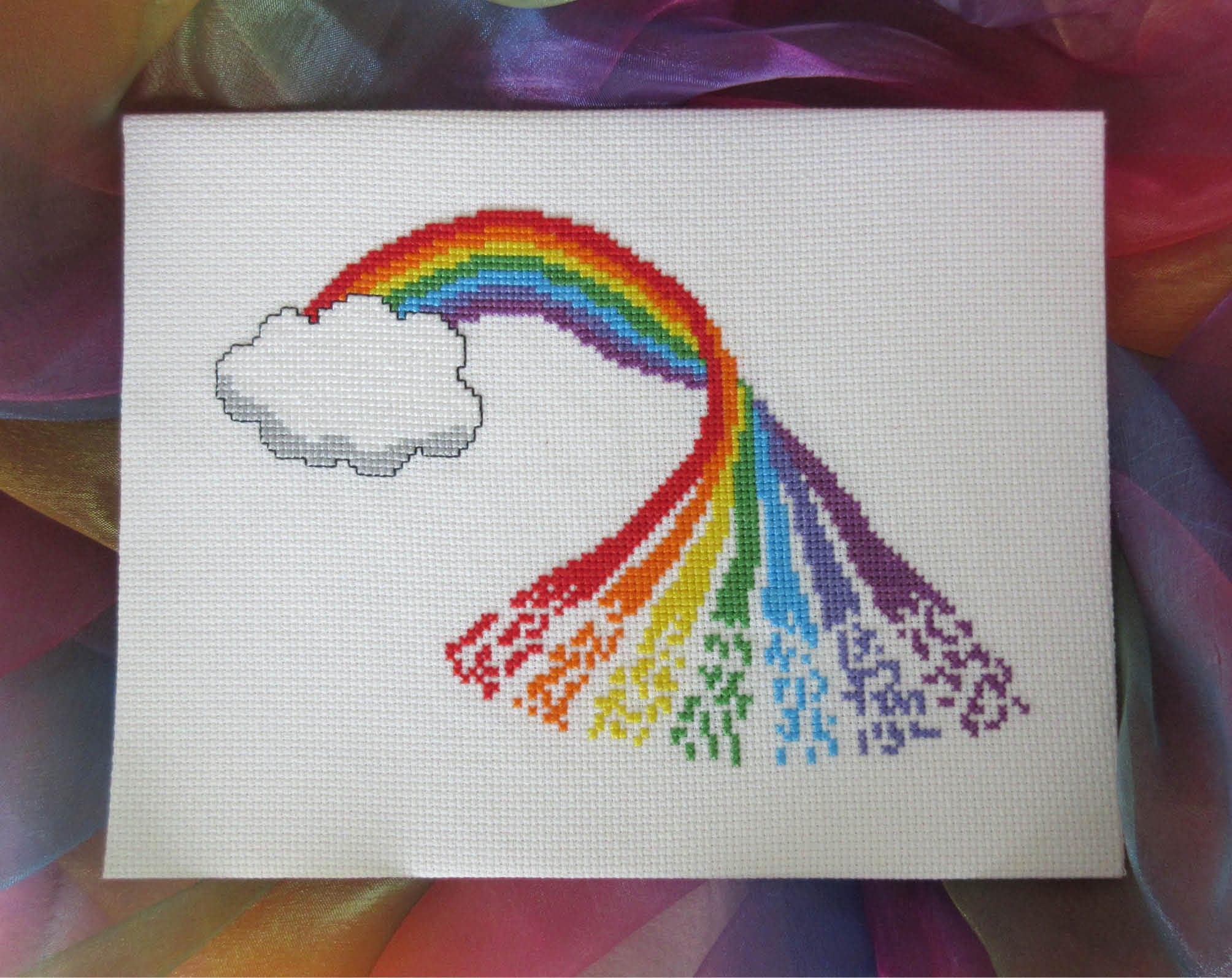 Rainbow cross stitch pattern printable, counted cross ...