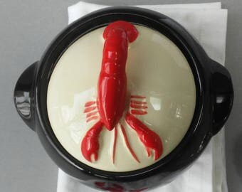 Vintage Kenwood Lobster Condiment/Sauce Bowl with Lid by Shawnee Pottery