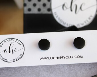 Matte Black Studs / Hypoallergenic Earrings / 3 Sizes Available / Titanium Earrings / Stainless Steel Earrings / Mens Earrings