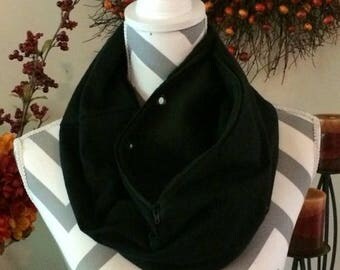 ON SALE Bonding Scarf for Sugar Glider, Rat, or Hedgehog - Carrying Bag - Bonding Pouch - Pet Tote - 1 or 2 Pockets - Black Solid Flannel