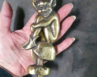 Vintage Brass Dartmoor ? Pixie Door Knocker