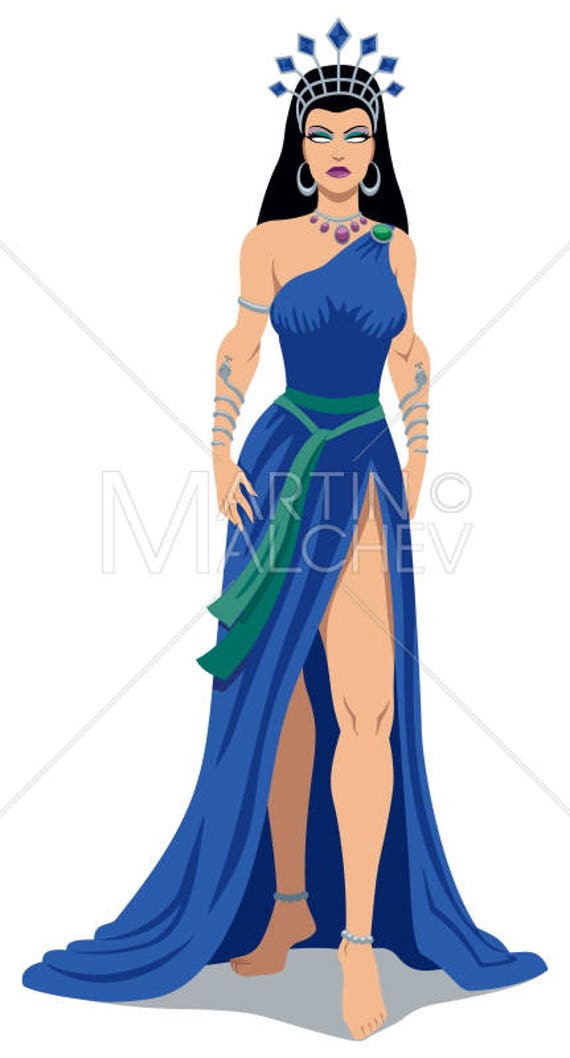 Hera on White Vector Cartoon Clipart Illustration. juno