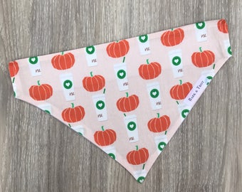 Pumpkin Spice Latte Slip-On Dog Bandana