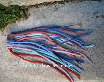 large felted wool dreadlocks model 33cm