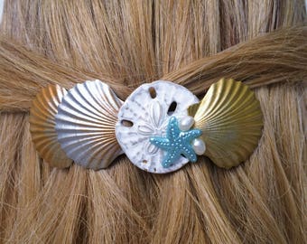 Seashell Hair Barrette, French Hair barrette, Women's