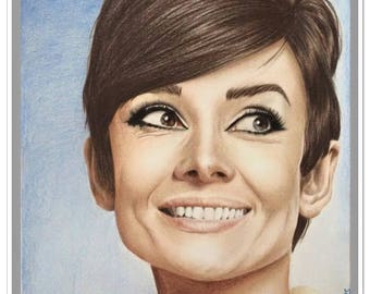 portrait in colors of "Audrey Hepburn"