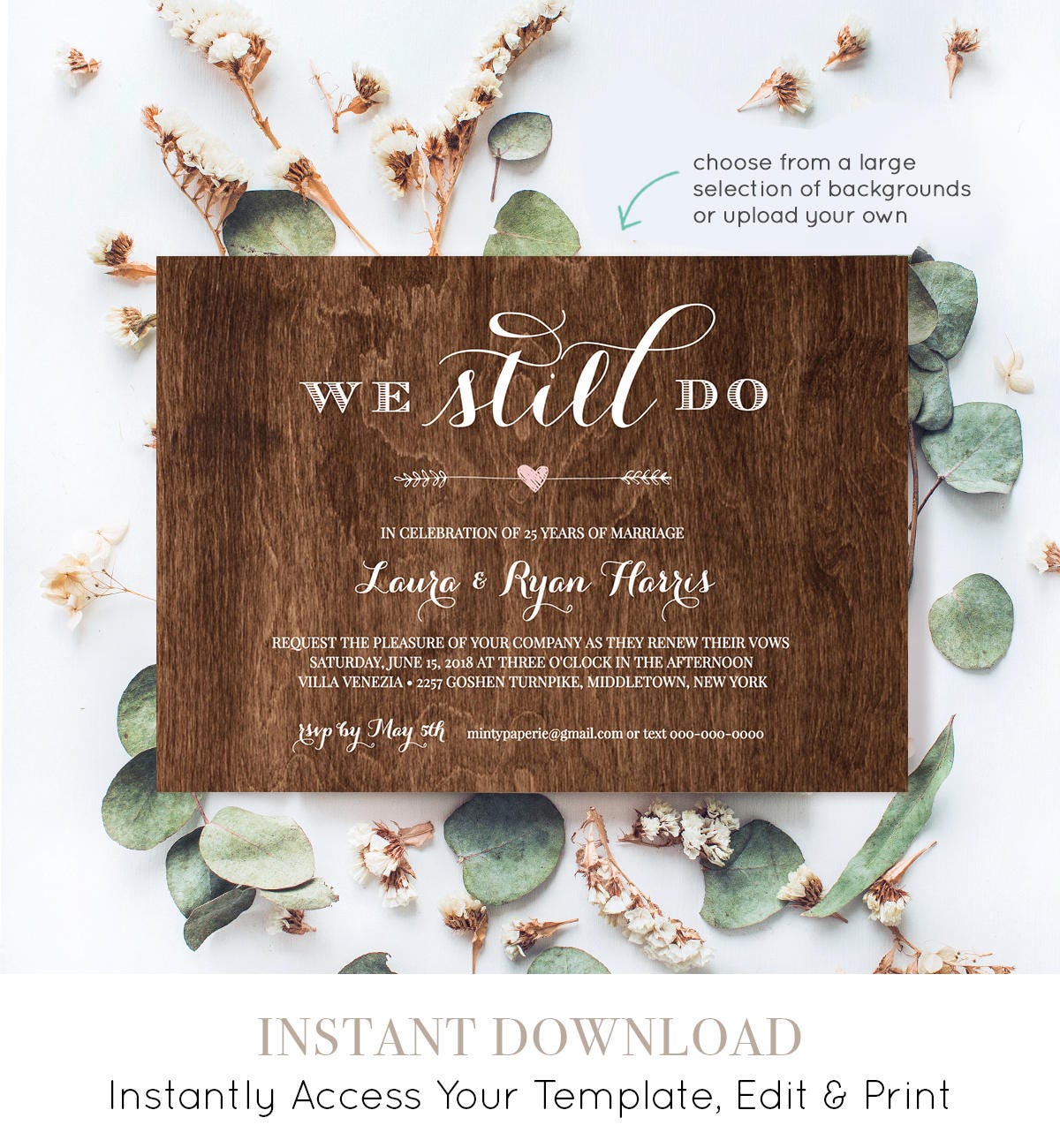 Printable Vow Renewal Invitations