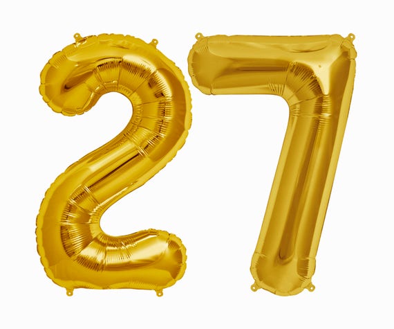 27 Balloons 27th birthday party decorations jumbo letter