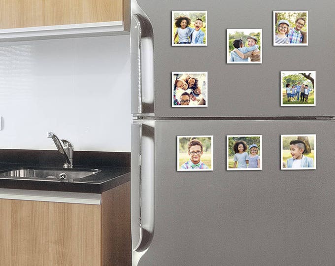 75х75 mm | Set of 96 photo magnets. 2.95”х2.95” | Customised square photo fridge magnets made from your own pictures.