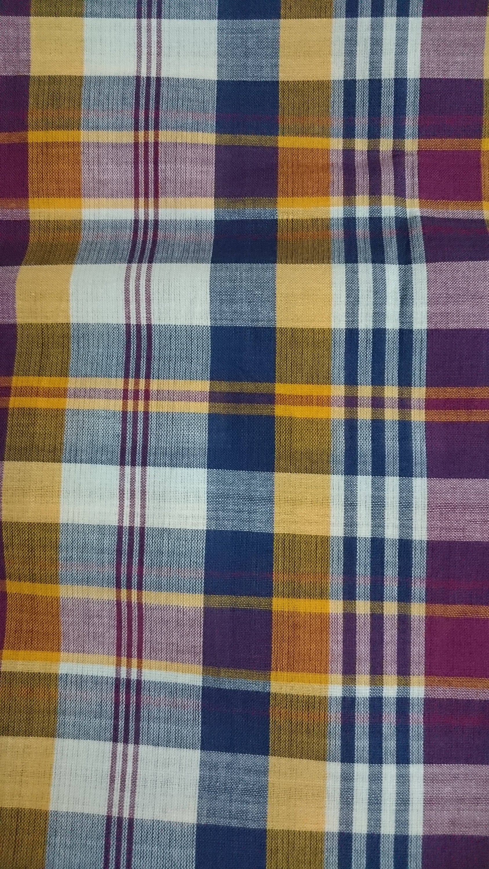 Authentic Handwoven Bleeding Madras Cotton Plaid Fabric by