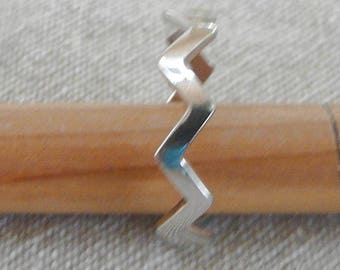 Bague argent anneau "Zig Zag"