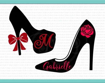 high heel svg, wedding shoe svg, wedding svg, bow svg, rose svg, elegant shoe svg, iron on, shoes clip art, woman shoes svg, shoe dxf, png