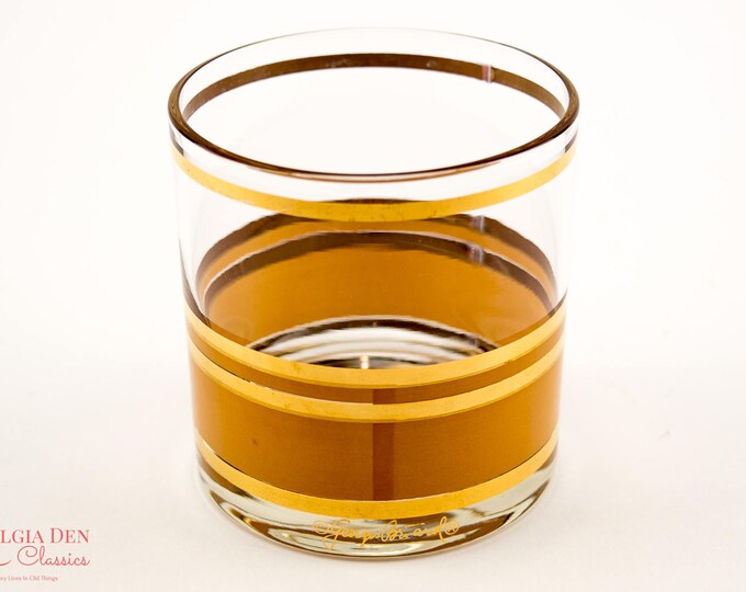 MCM Lowball Glasses | Vintage Georges Briard Signed Glasses | Lowball Glass Set Of 6