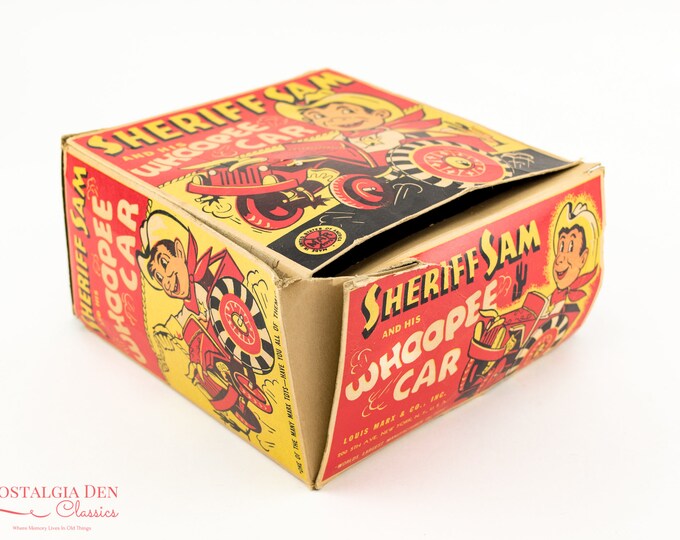 Vintage Marx Tin Toy | Sheriff Sam And His Whoopee Car | Marx Toy Car | Working Condition With Box