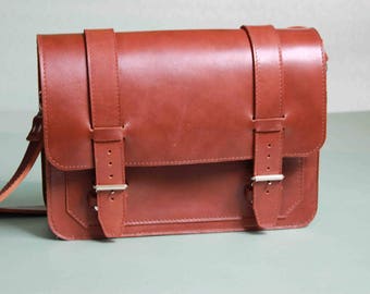 Men's Messenger, Work Bag, Slim Leather Briefcase, 15" Laptop Briefcase, Attache, Tote, Full Grain Laptop's Bag, Men's Leather Saddle Bag