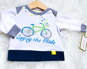 Baby Sweatshirt, Bike Long Sleeved Top, Organic Cotton