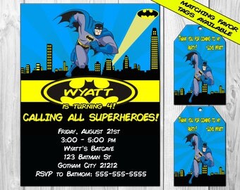 BATMAN Birthday Party Invitation, Printable Batman Invitation, Birthday, Justice League