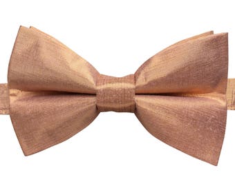 Men's Bow Tie, Bow Tie for Men, Luxury 100% Pure Silk Bow Tie, Rose Gold Bow Tie