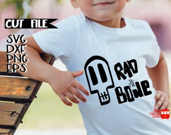 Boys Halloween Svg Cut File - Skeleton Svg Cut File - Skull Svg Cut File - Rad to the Bone Svg Cut File - Hipster Svg Cut File - Trendy Svg
