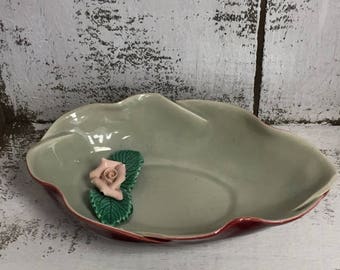 Merritt Studio maroon and rose bowl