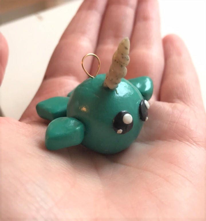 narwhal plush keychain