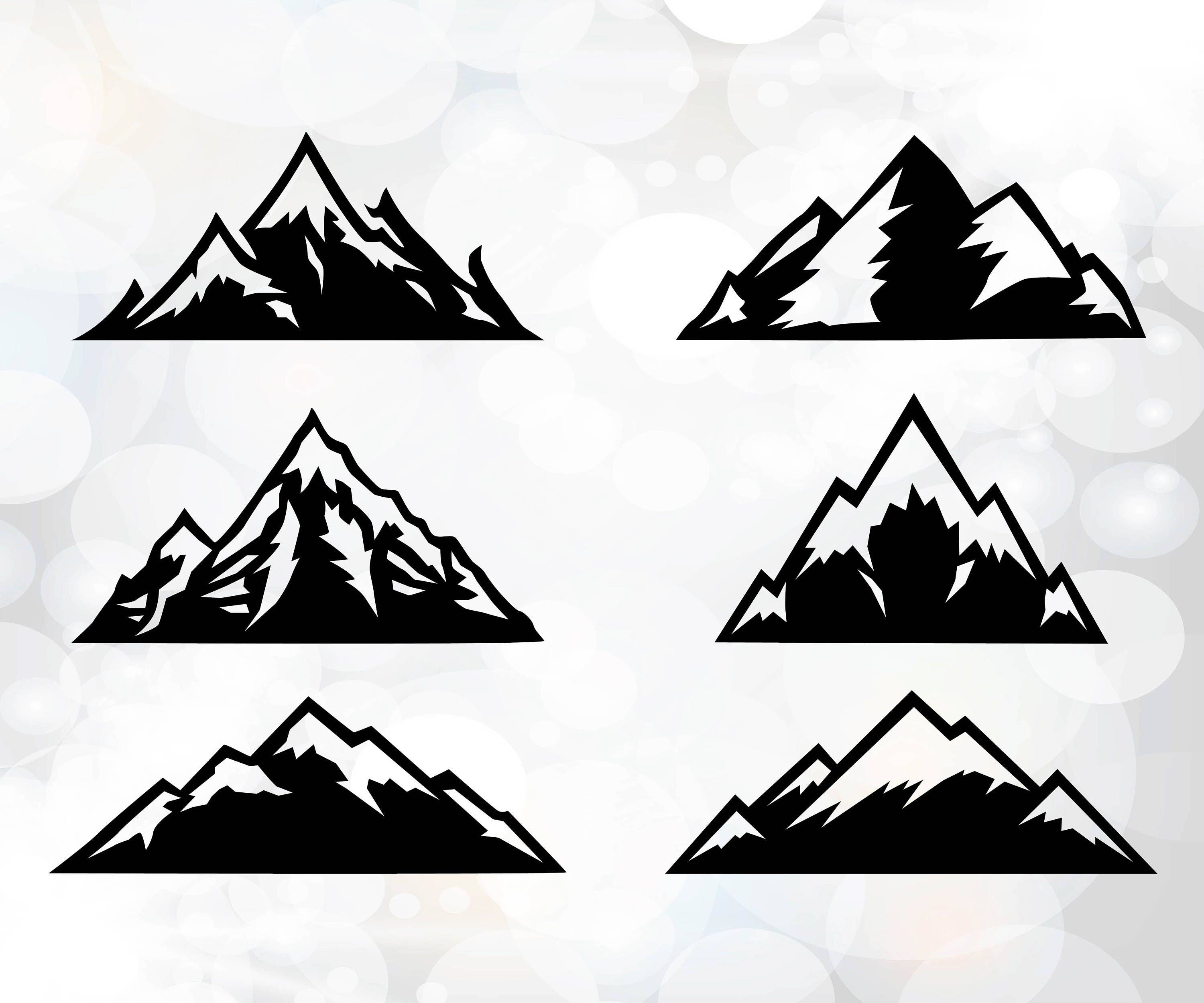 Mountain Svg Mountain Clipart Silhouette Cut Files