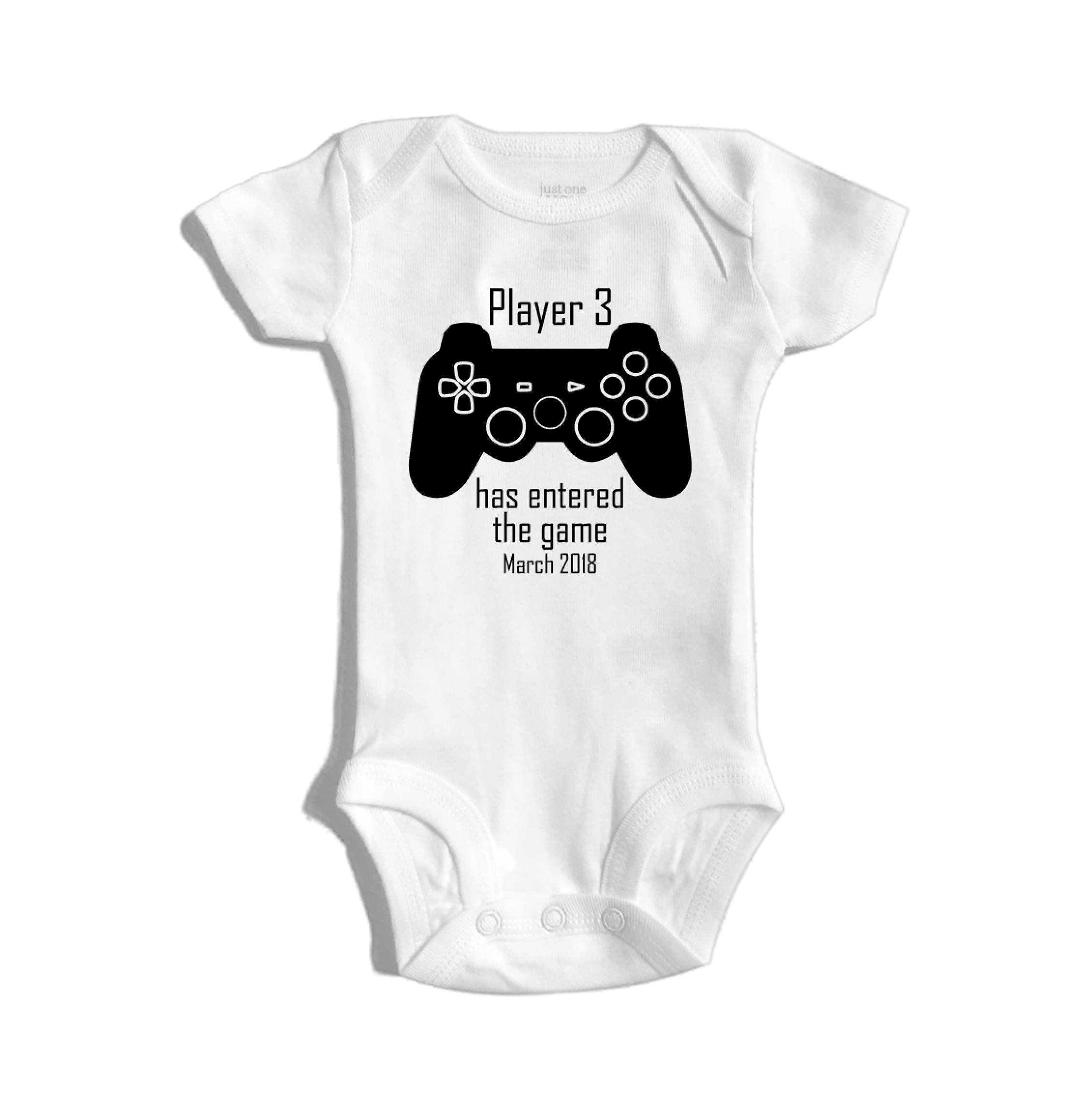 Miammo Player 3 è Entrato In Partita! BODY Neonato Con Stile Controller Gaming – Annuncio Gravidanza Originale - 2