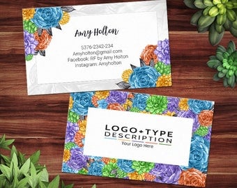 Rodan + Fields Business Cards, Rodan and Fields Independent Consultant, RF Calling Card, Succulents Collection