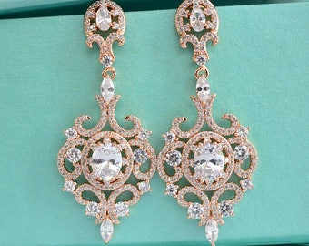 Art Deco Wedding Earrings Crystal Infinity Earrings Vintage