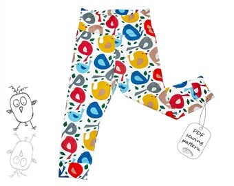 Baby leggings pattern PDF, baby sewing patterns, girls sewing patterns