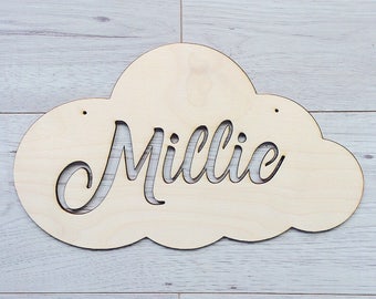 Personalised Cloud, Cloud Bow Holder, Ready To Decorate, Craft Supplies, Wood Blank, Laser Cut, Cloud Nursery, Kids Bedroom Decor, Scandi
