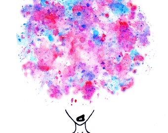 Colourful Thoughts | Simple Minimalist Colourful Conceptual Watercolour Art Painting, Fine Art, Wall Art, Home Decor Print